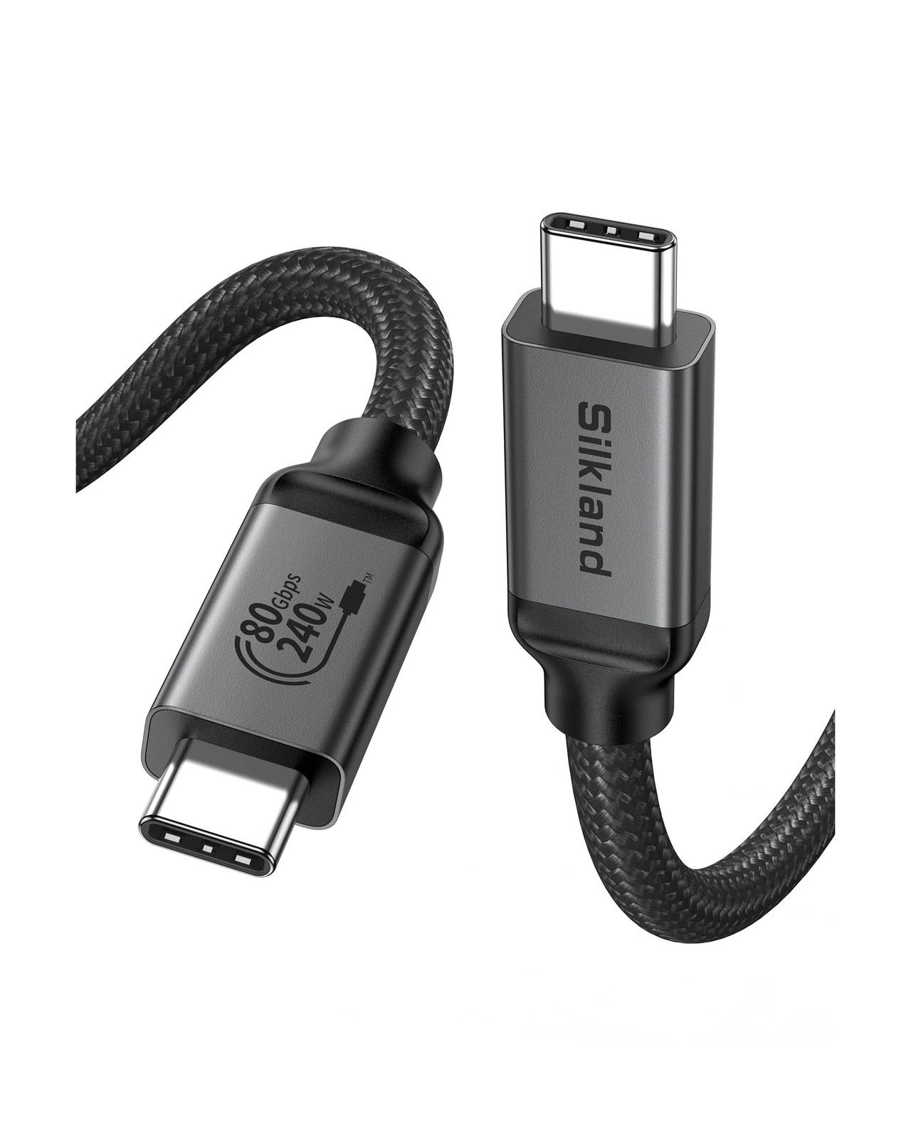 Silkland Certified USB 4 for Thunderbolt 5 Cable 5FT, 80Gbps Data Cable, 240W...