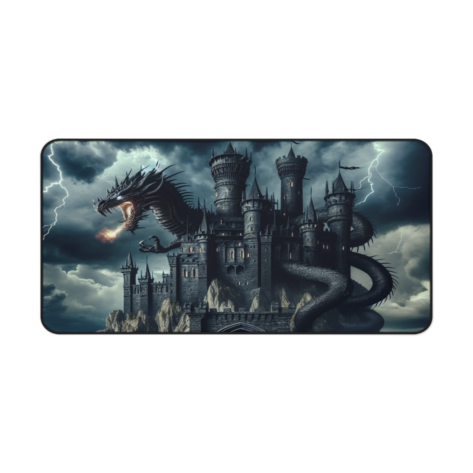 Dragon-Themed Lg Desk Mat Gamer Mouse Pad  Workspace Decor Office Accessories