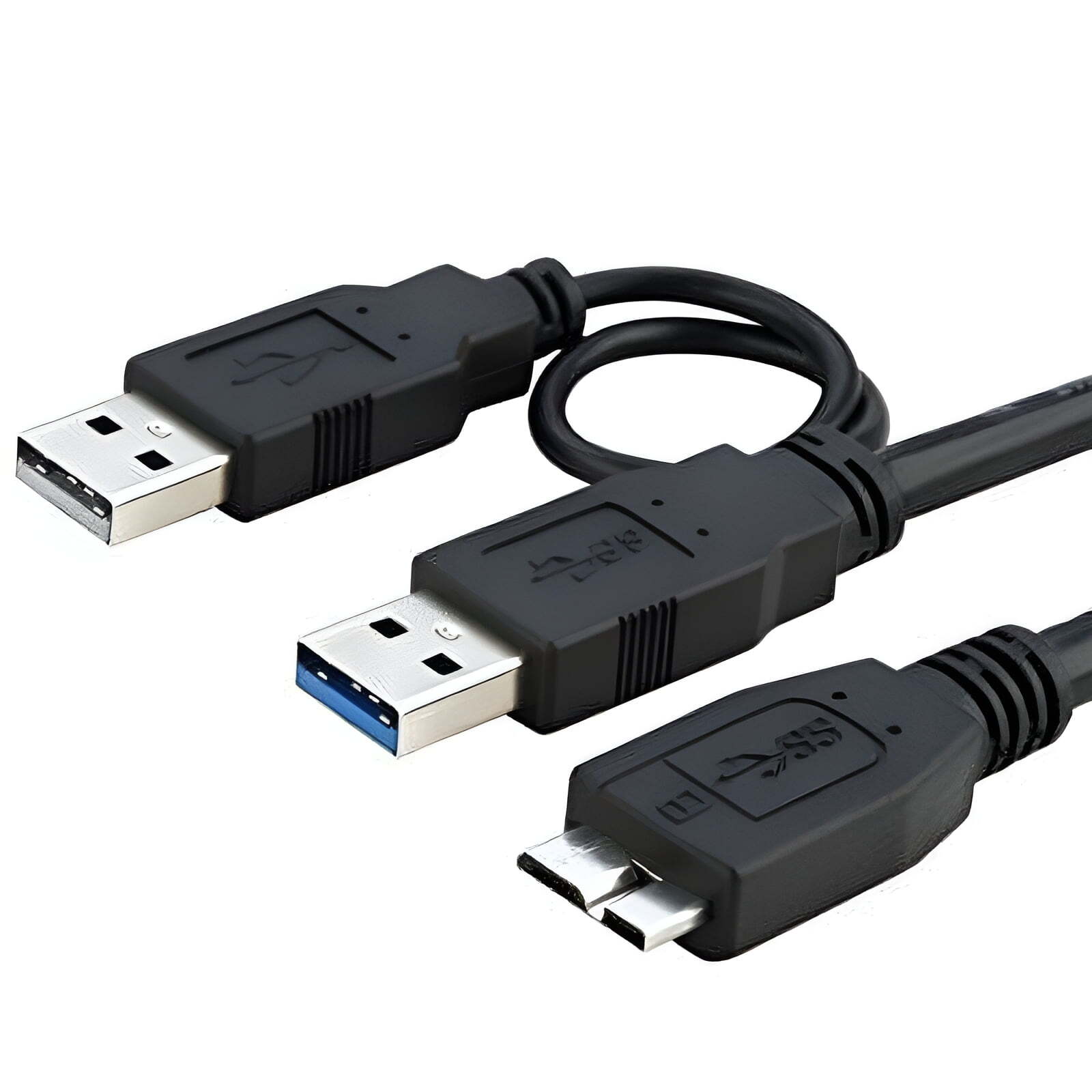 Dual USB 3.0 Type A to Micro-B USB Y Cable for External Hard Drives Buffalo