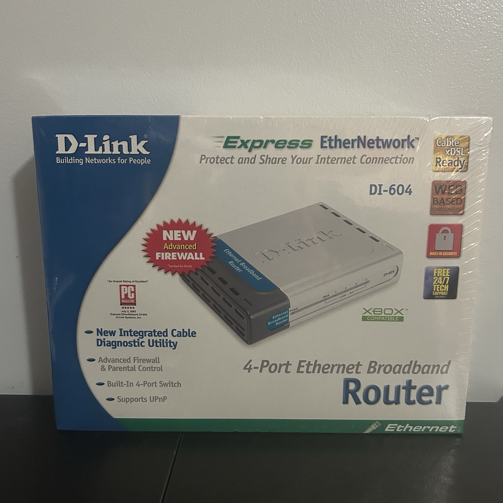 D-Link DI-604 Cable/DSL Router 4-Port Ethernet Broadband XBox Compatible 