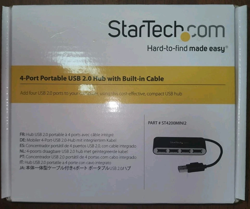 StarTech.com 4 Port USB C Hub to 4x USB-A  2.0 Mini Hub Bus-powered ST4200MINI2