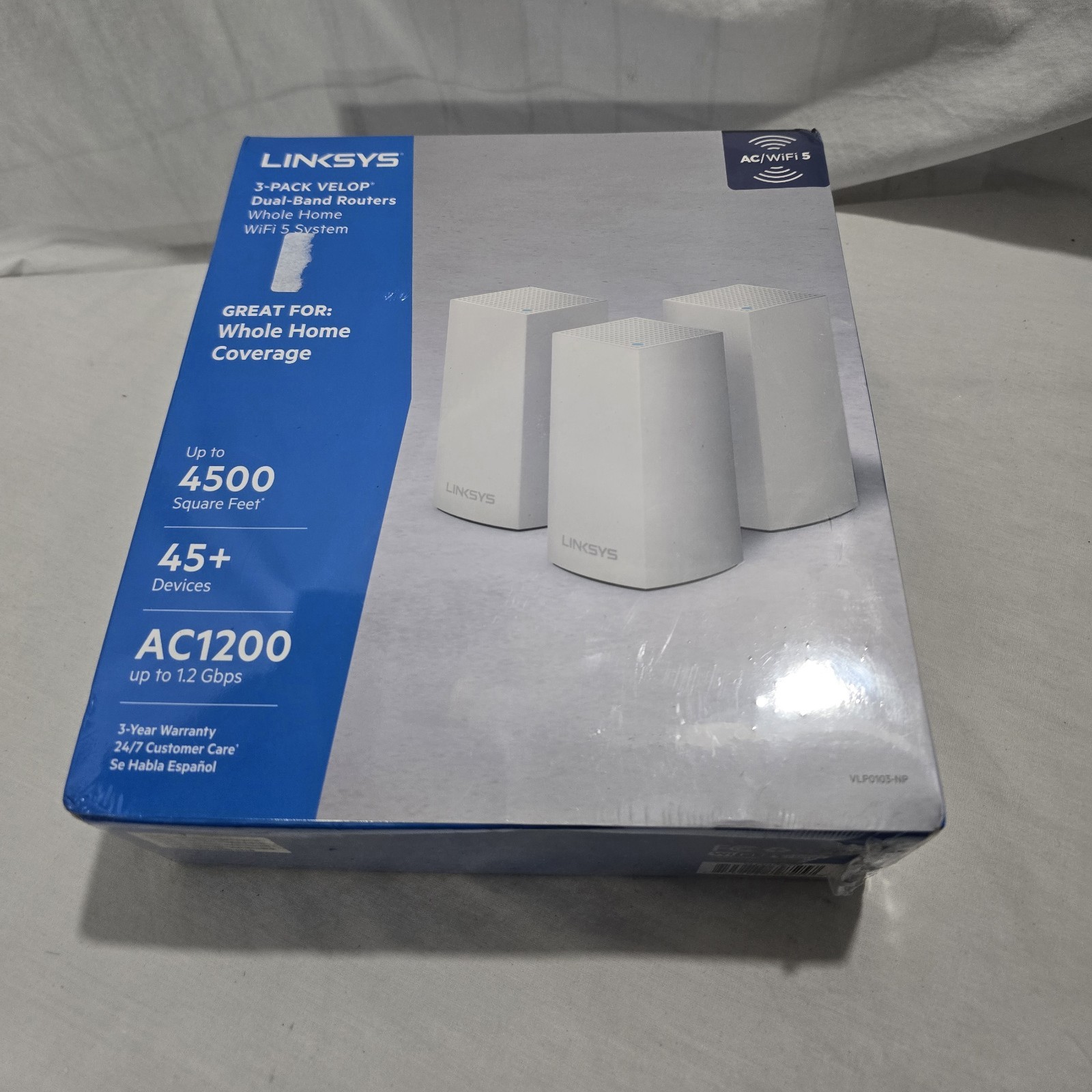 Linksys Velop Dual Band AC3600 Intelligent Mesh WiFi Router - 3 Pack- Brand New 