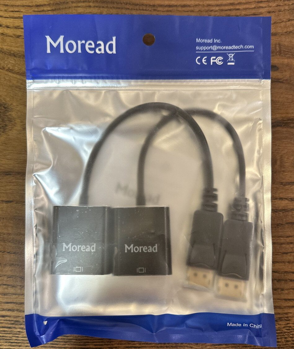 Set of 3 MOREAD Display Port to VGA Adapters - NEW