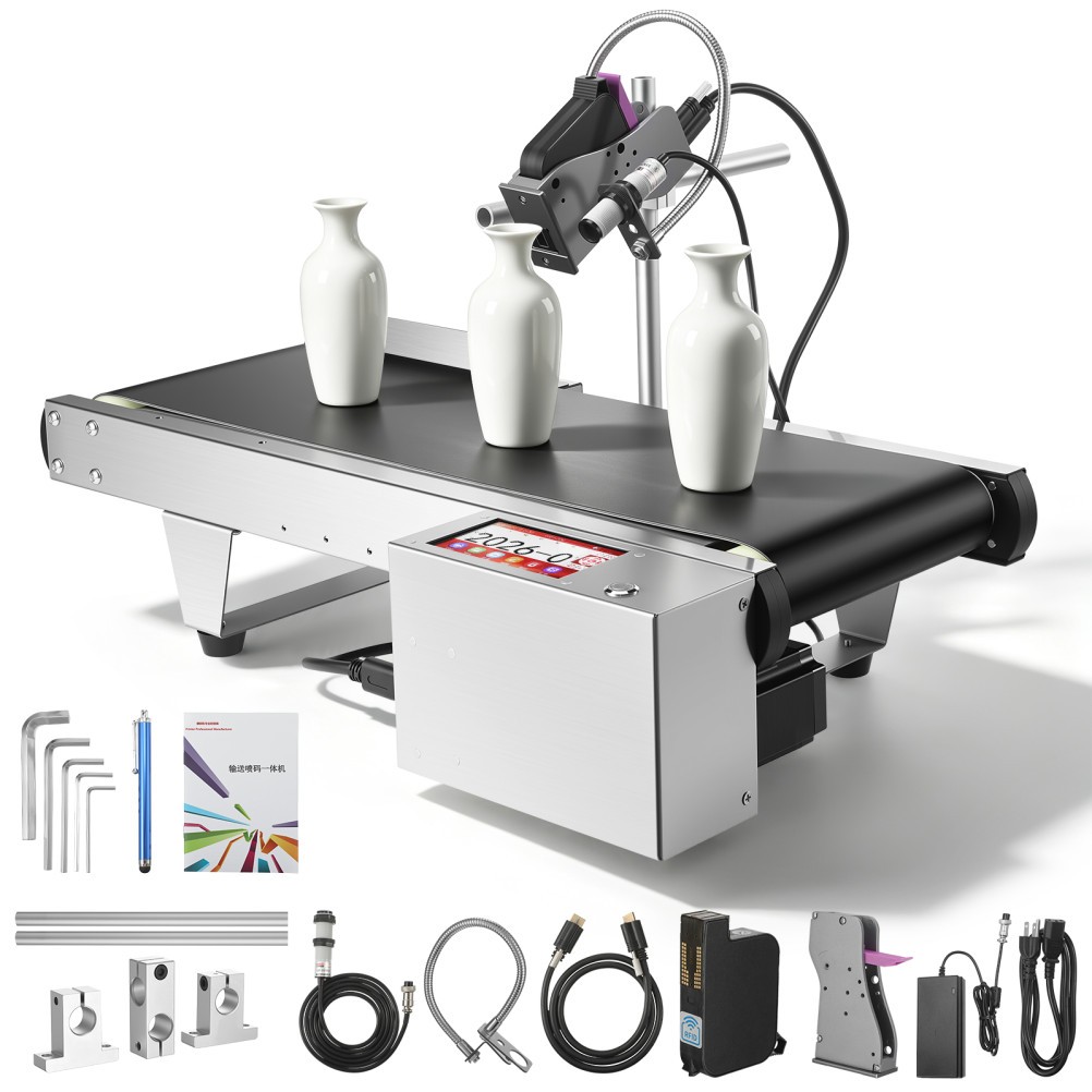Automatic Inkjet Printer Date Logo Barcode Coder Batch Coding Machine 42ml Ink