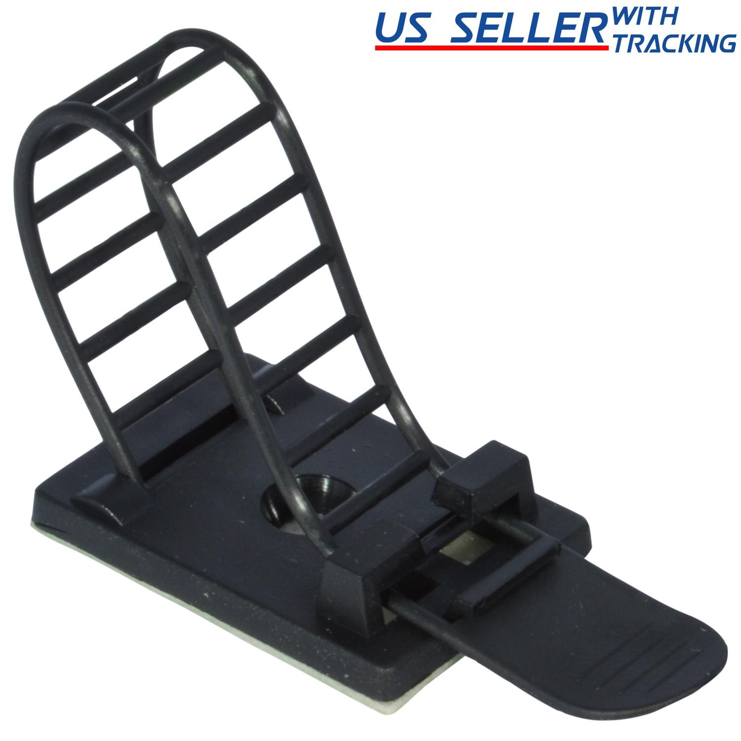 25x Heavy Duty Adjustable Adhesive Cable Straps Cord Management Tie 1.0" Black