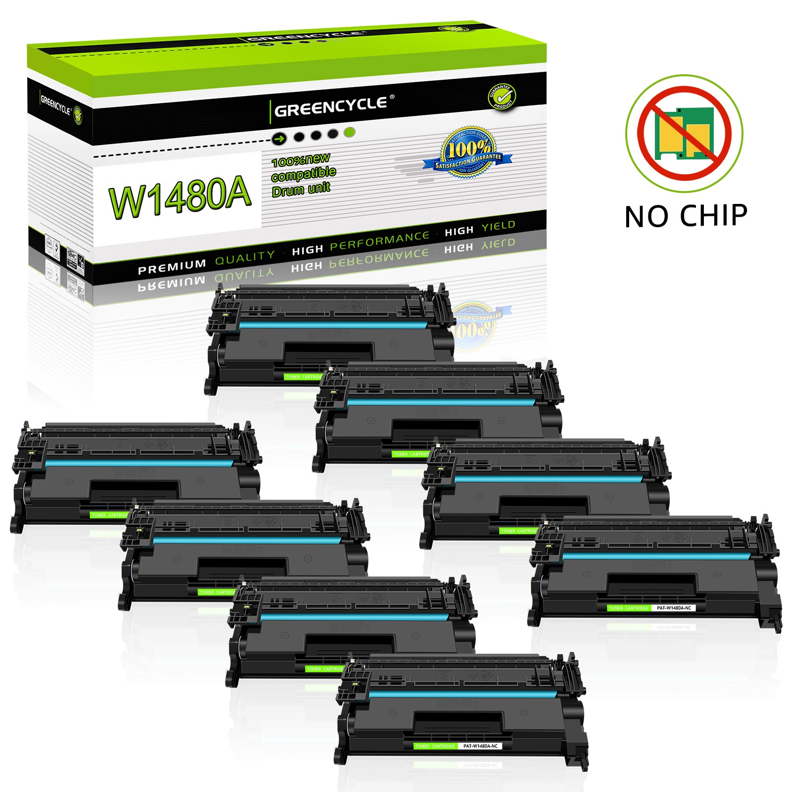 8PK 148A W1480A Toner Cartridge for HP LaserJet Pro 4001n MFP 4101fdw~NO CHIP