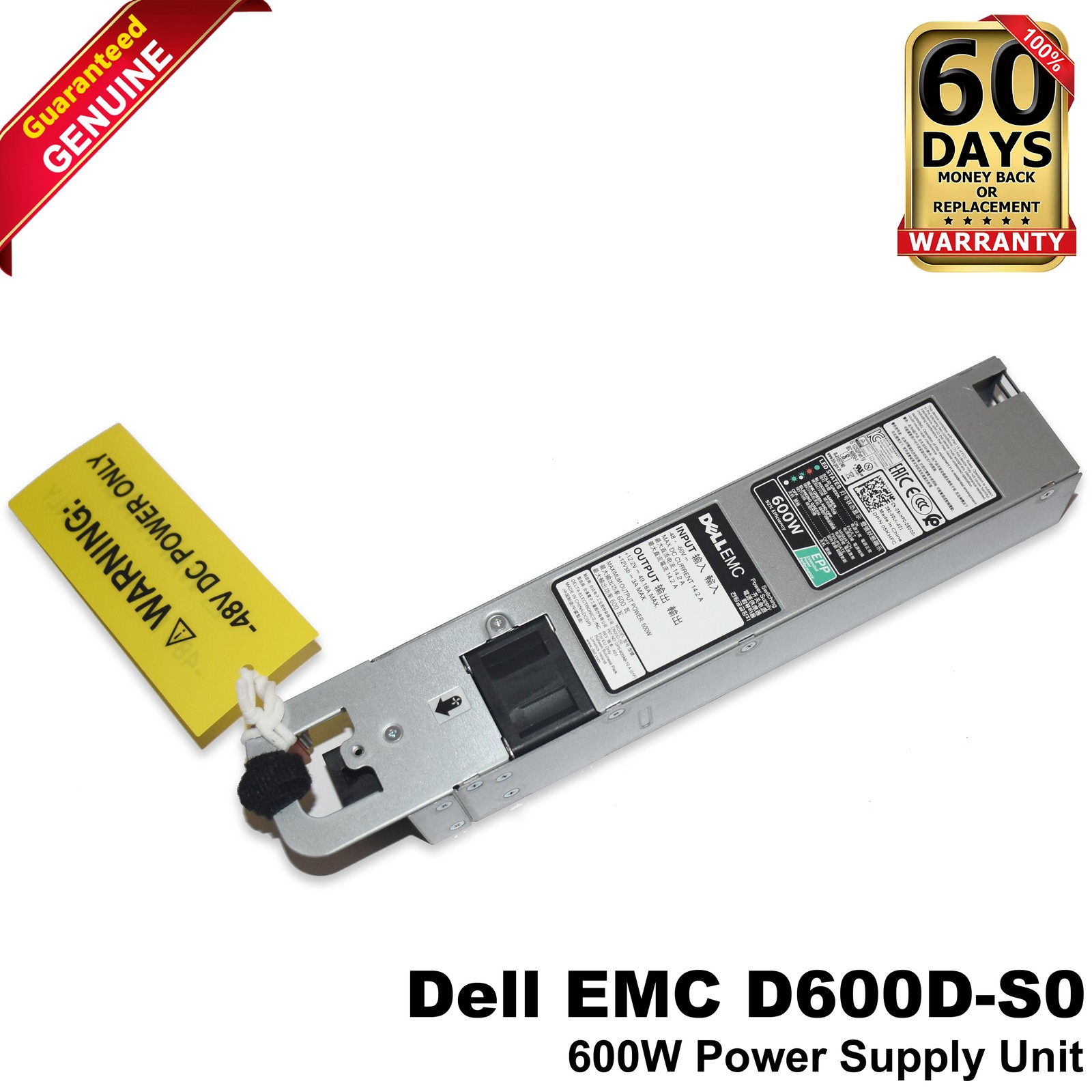 Dell PowerEdge XR2 600W -48V DC Power Supply Hot Plug PSU D600D-S0 5KHFC