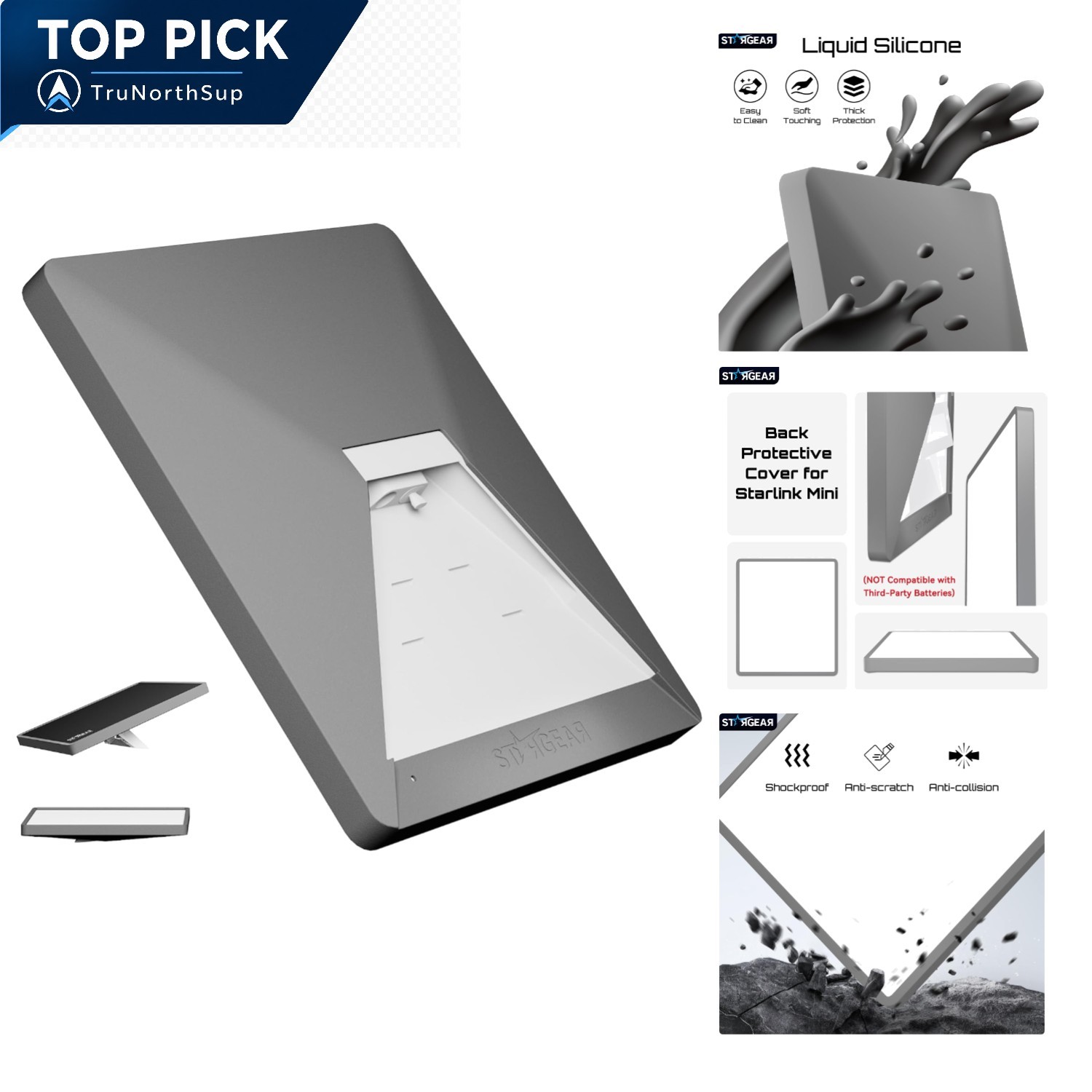 Starlink Mini Protective Silicone Case for Satellite Dish with Black Sticker