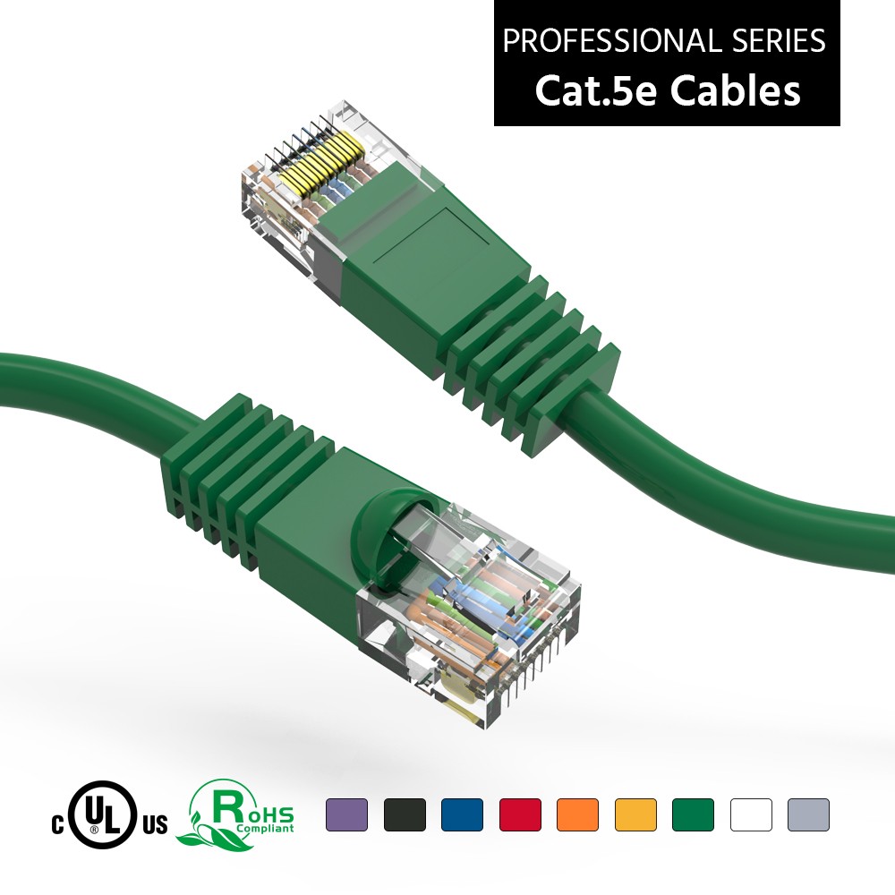 10 Pack of 6Ft CAT5E UTP Ethernet Network Booted Cable Green