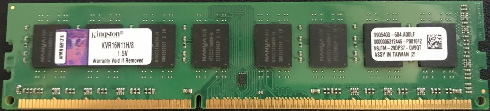 Kingston 8GB KVR16N11H/8 RAM memory