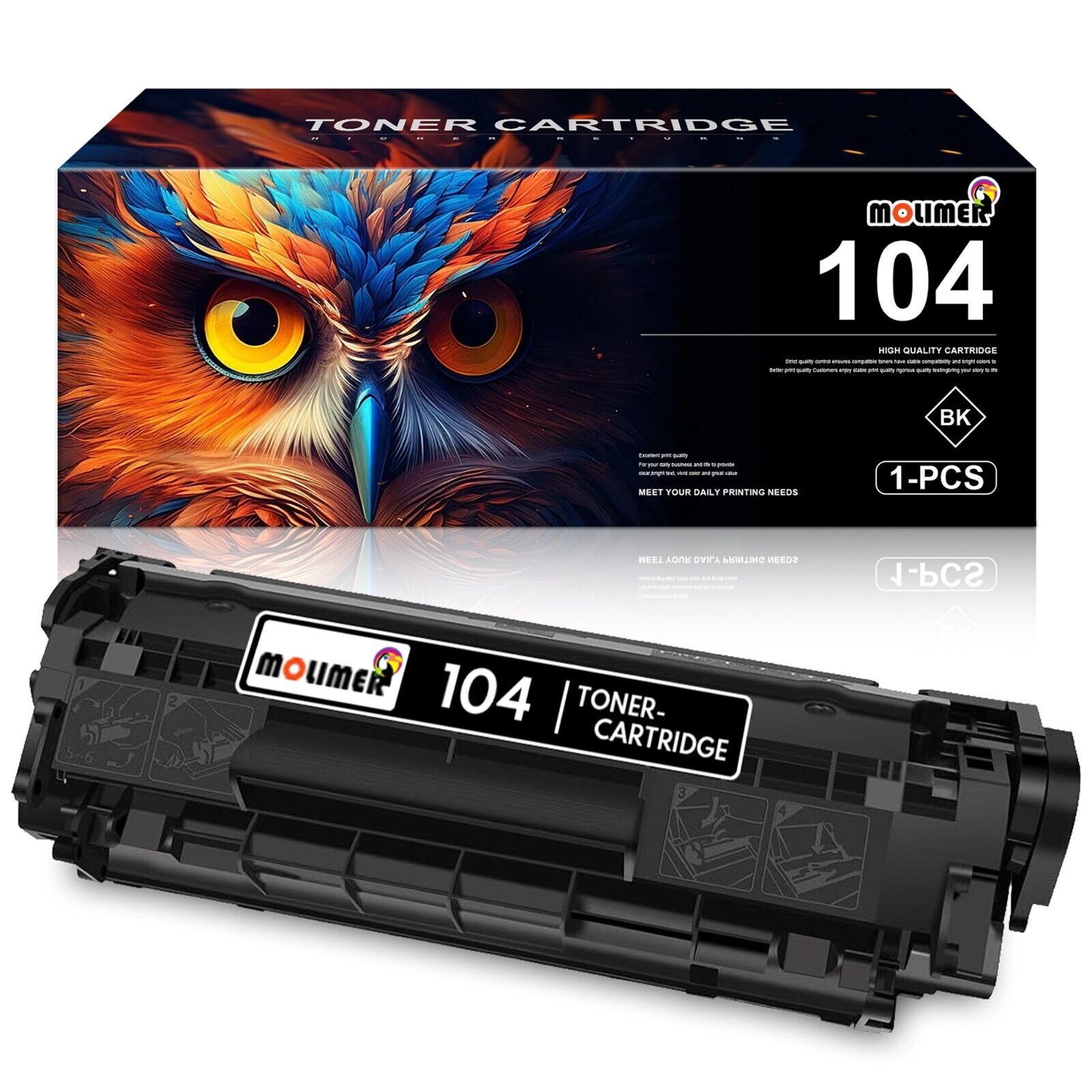 High Yield 104 Toner Cartridge Replacement for Canon 104 FAXPHONE L90 L120