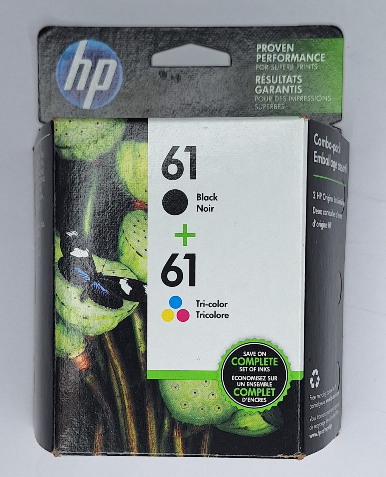 HP 61 Ink Cartridges Combo Pack black and Tri-color Warranty Exp. 10/2023