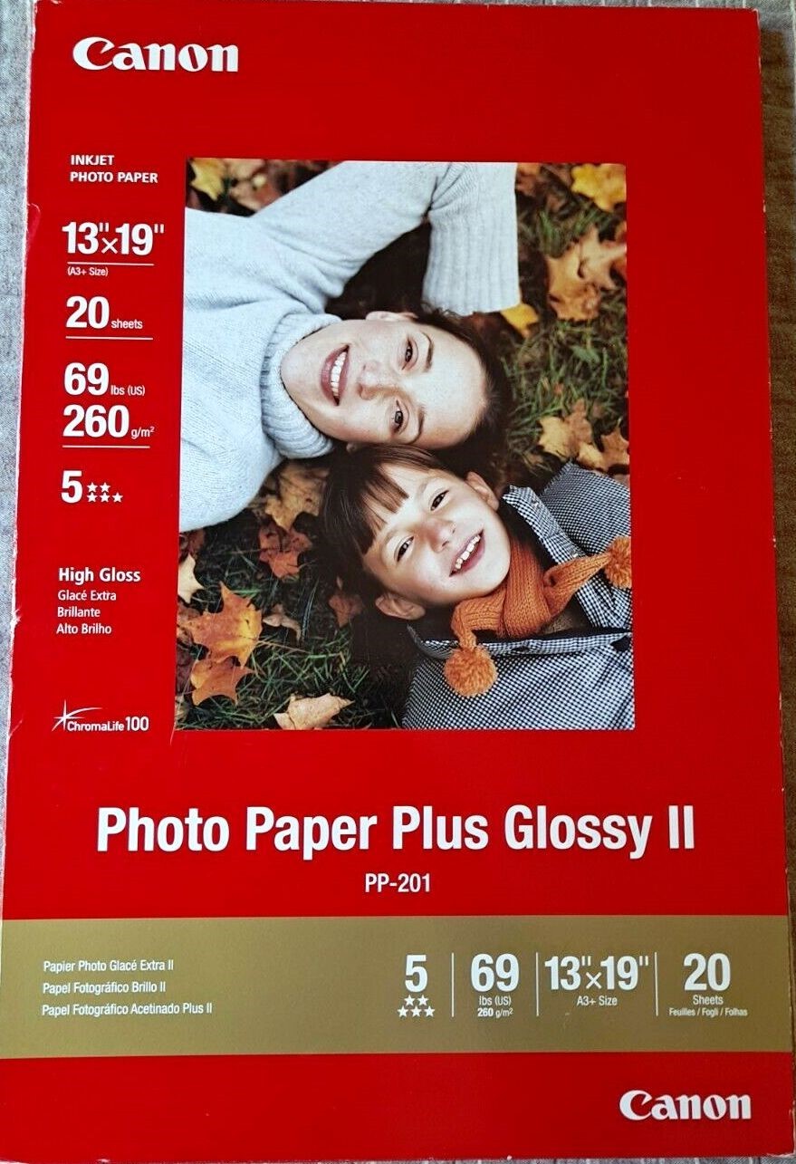 Canon Photo Paper Plus Glossy II, 13x19 Inches, 5 packs of 20 (100 sheets total)