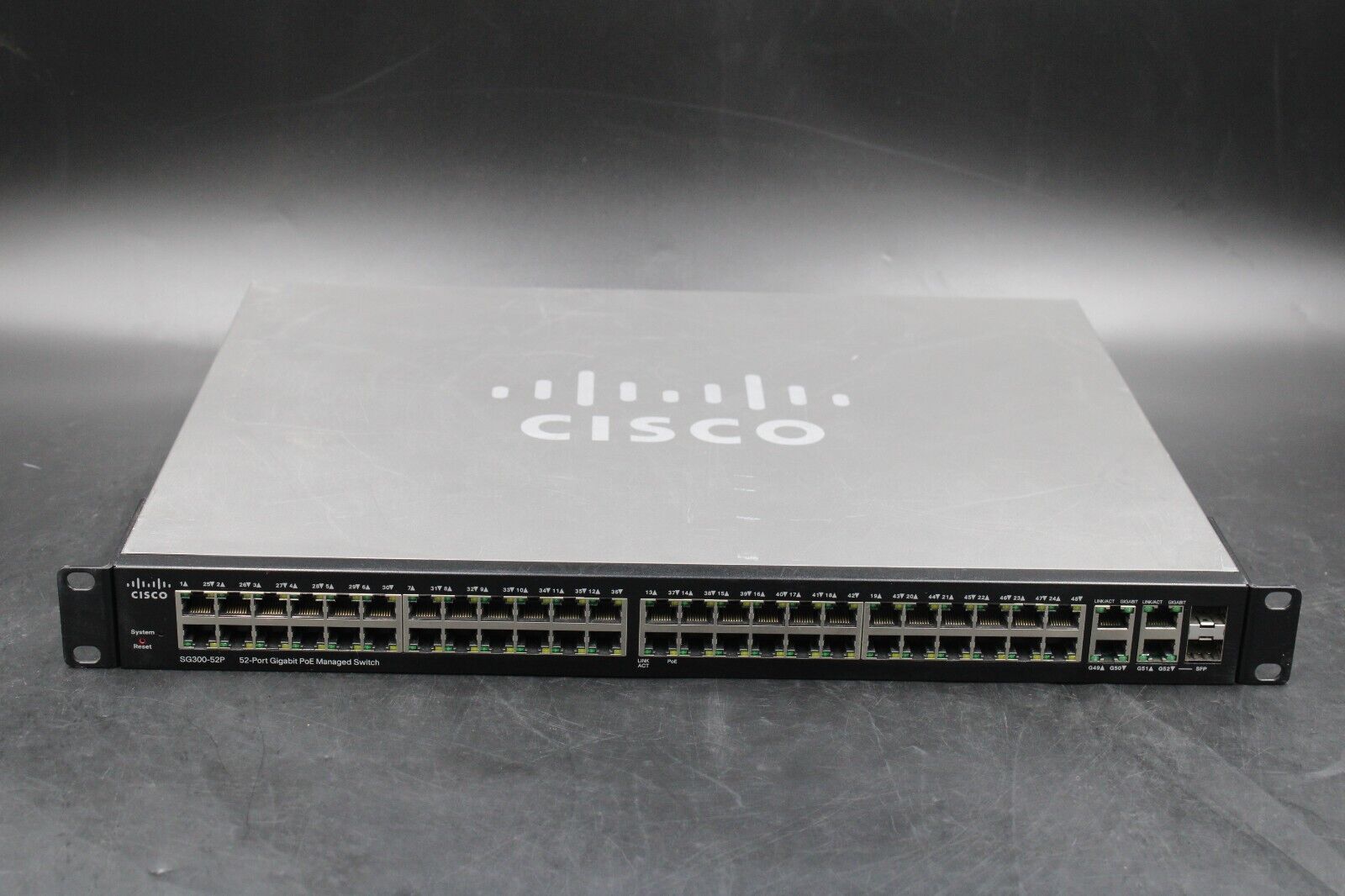 Cisco SG300-52P 52-Port PoE Stackable Managed Gigabit Network Switch TESTED