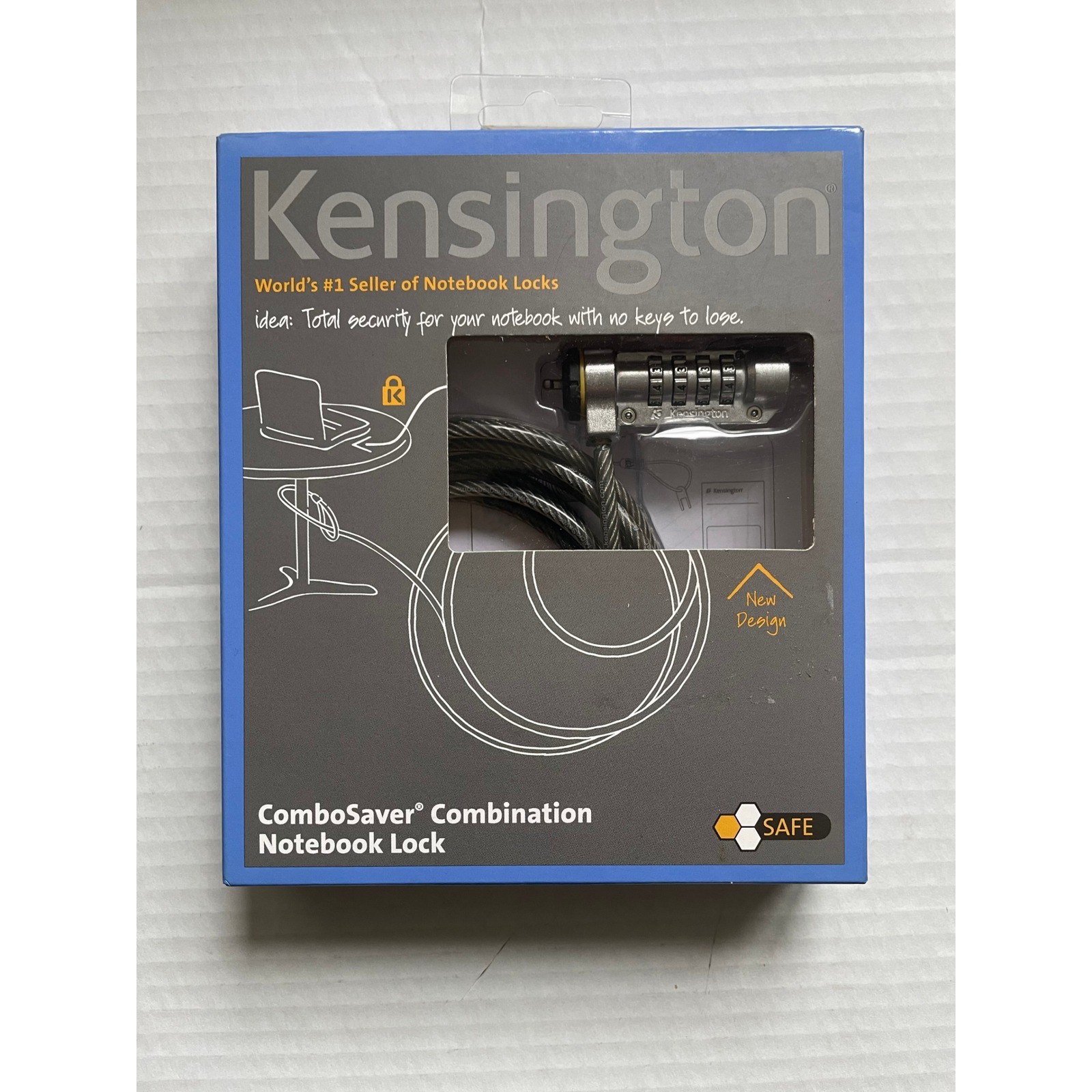 Kensington ComboSaver Combination Notebook Lock 6ft Steel Cable TR414LL/A New