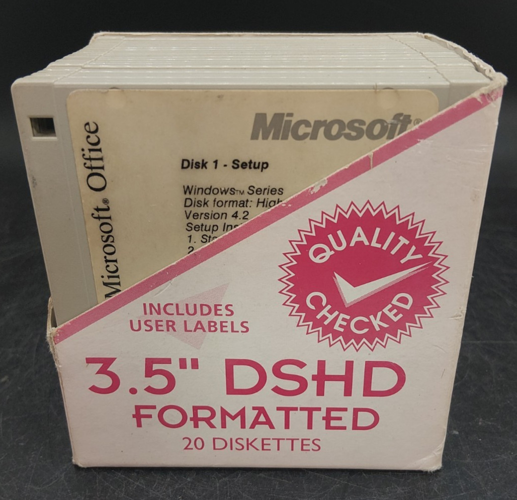 Vintage Microsoft Office Windows Version 3.5in Floppy Disk Set Of 20