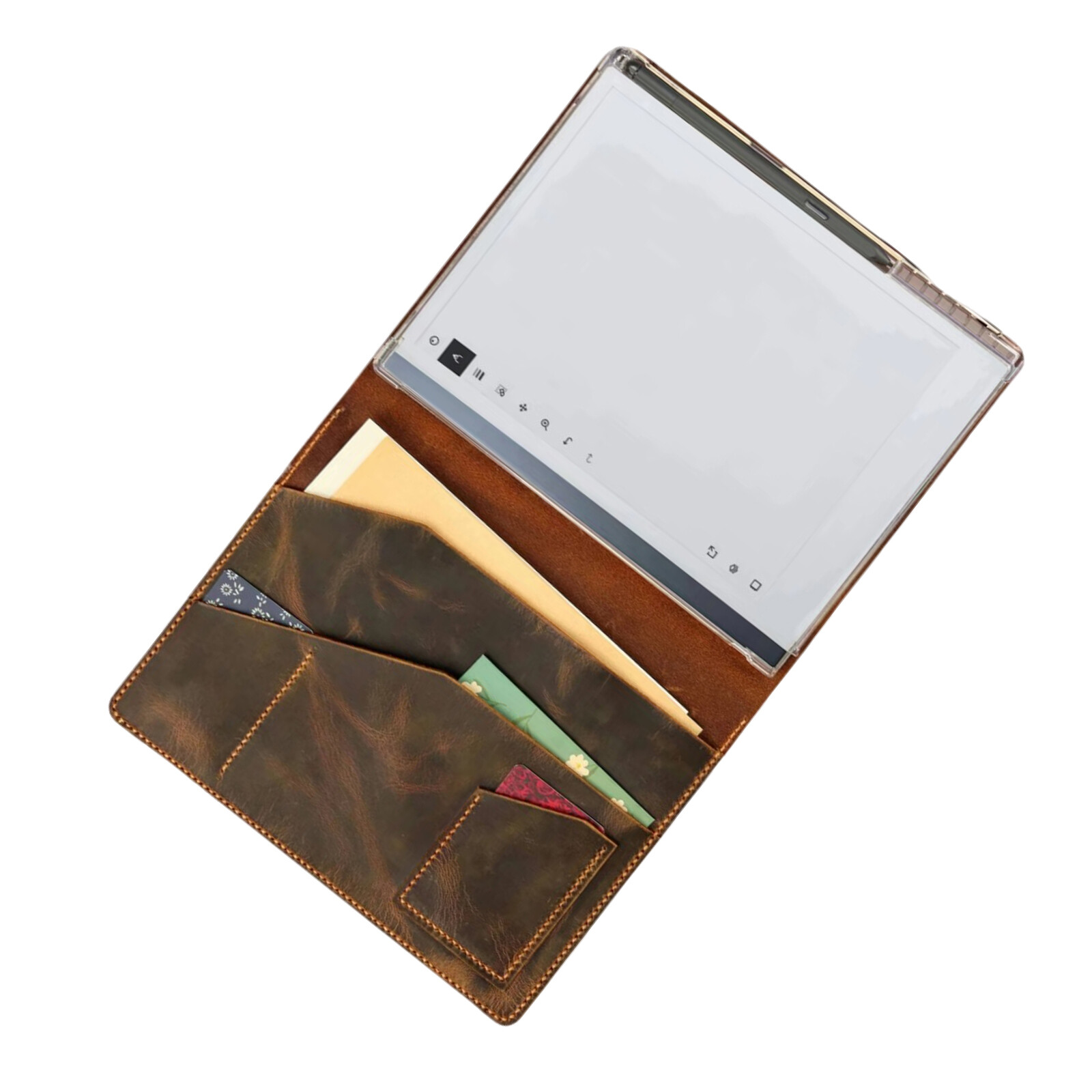 Personalized Genuine Leather reMarkable Paper Pro folio case with Pen Holder UC3
