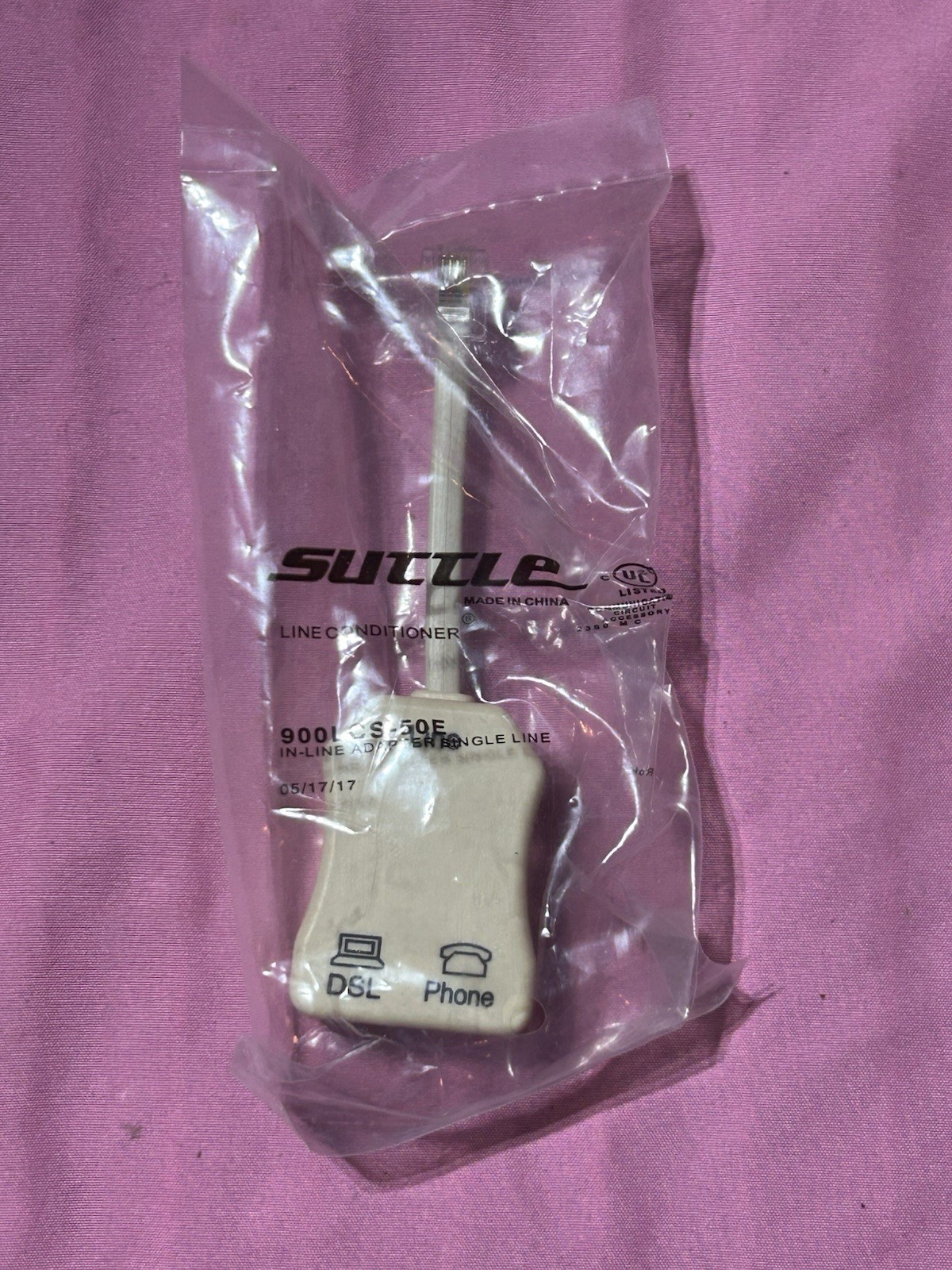 Suttle 900LCS-50E DSL Line Conditioner DSL Filter RJ-11 to RJ-11 Beige