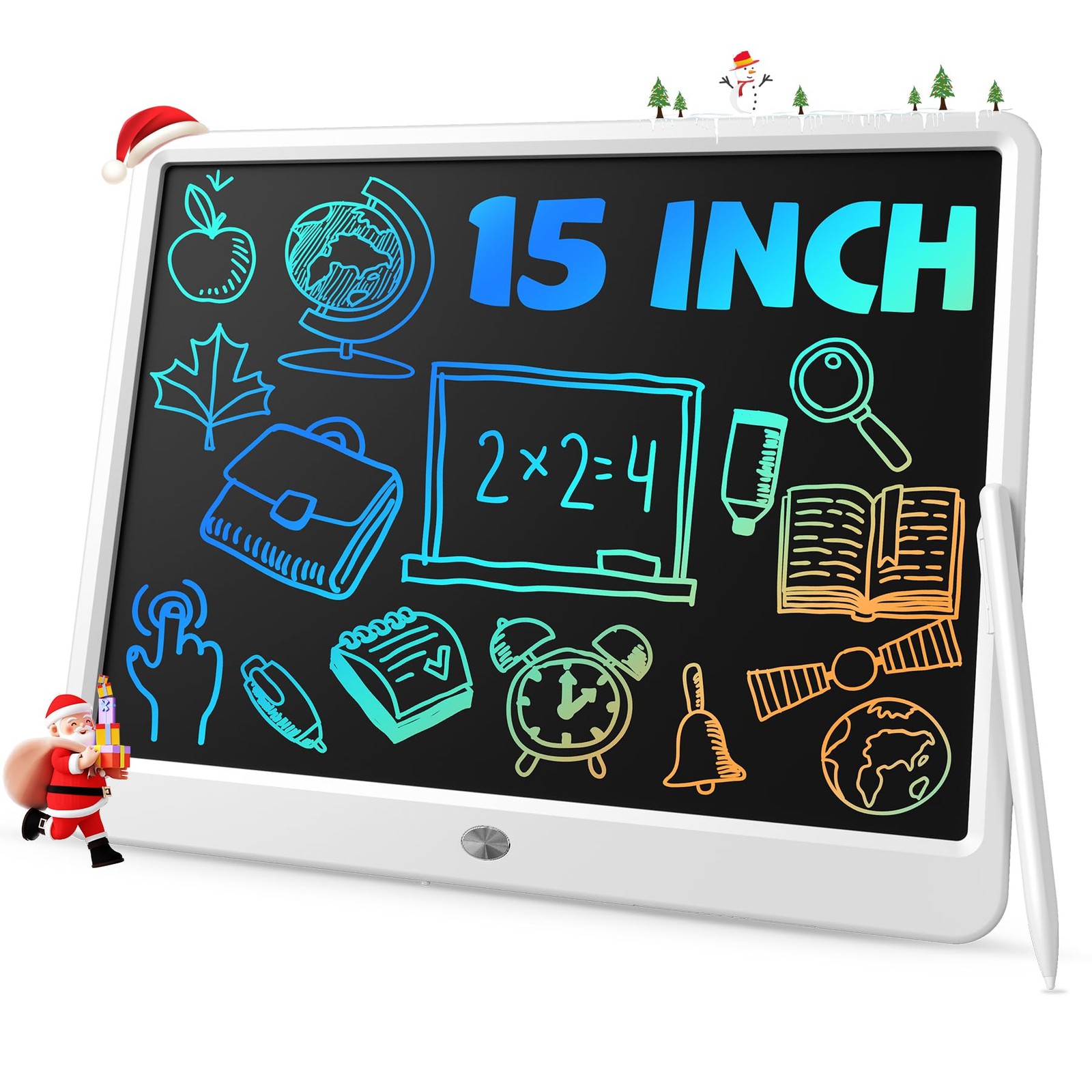 15" LCD Writing Tablet Whiteboard Style, Large Reusable Writing Pad for Kids ...