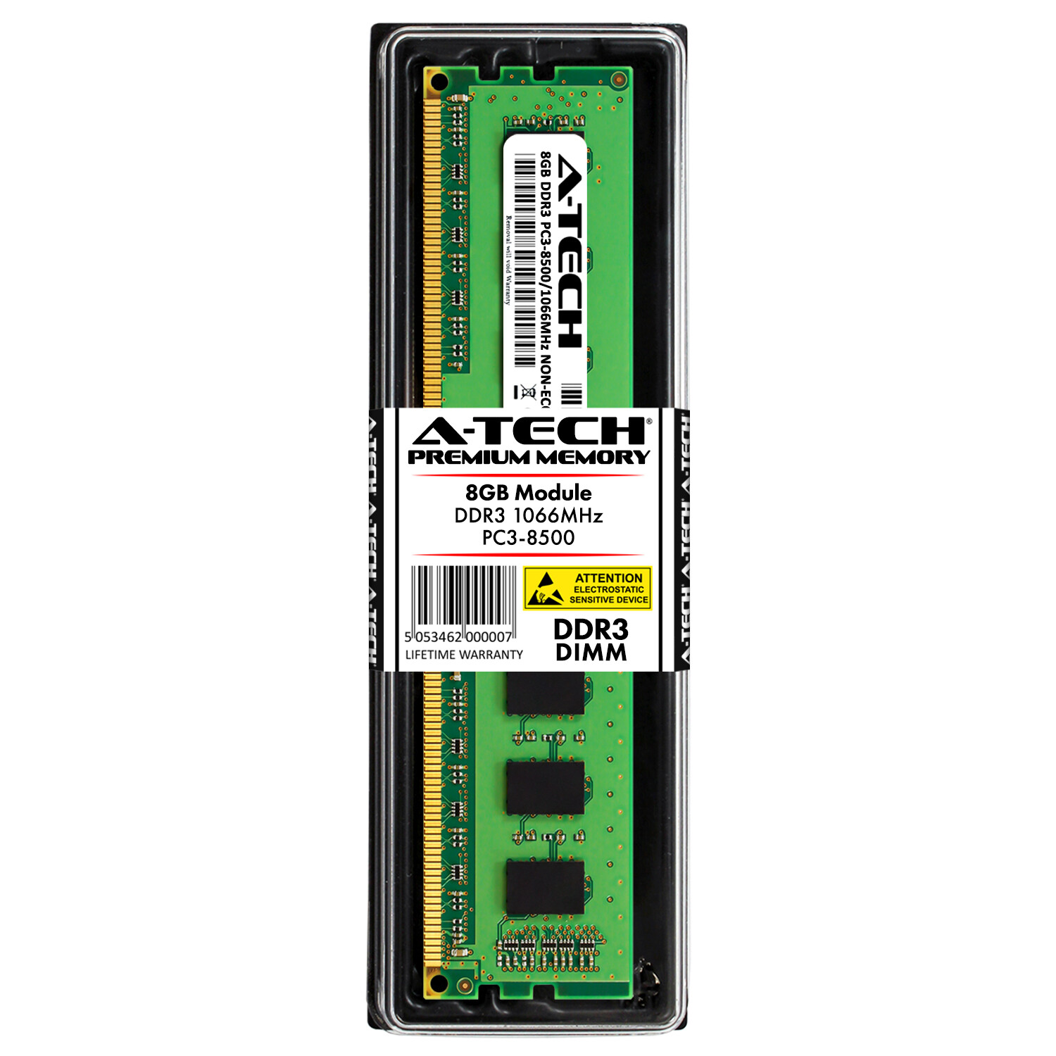A-Tech 8GB PC3-8500U Desktop DDR3 1066 MHz Non ECC 240-Pin DIMM Memory RAM 1x 8G