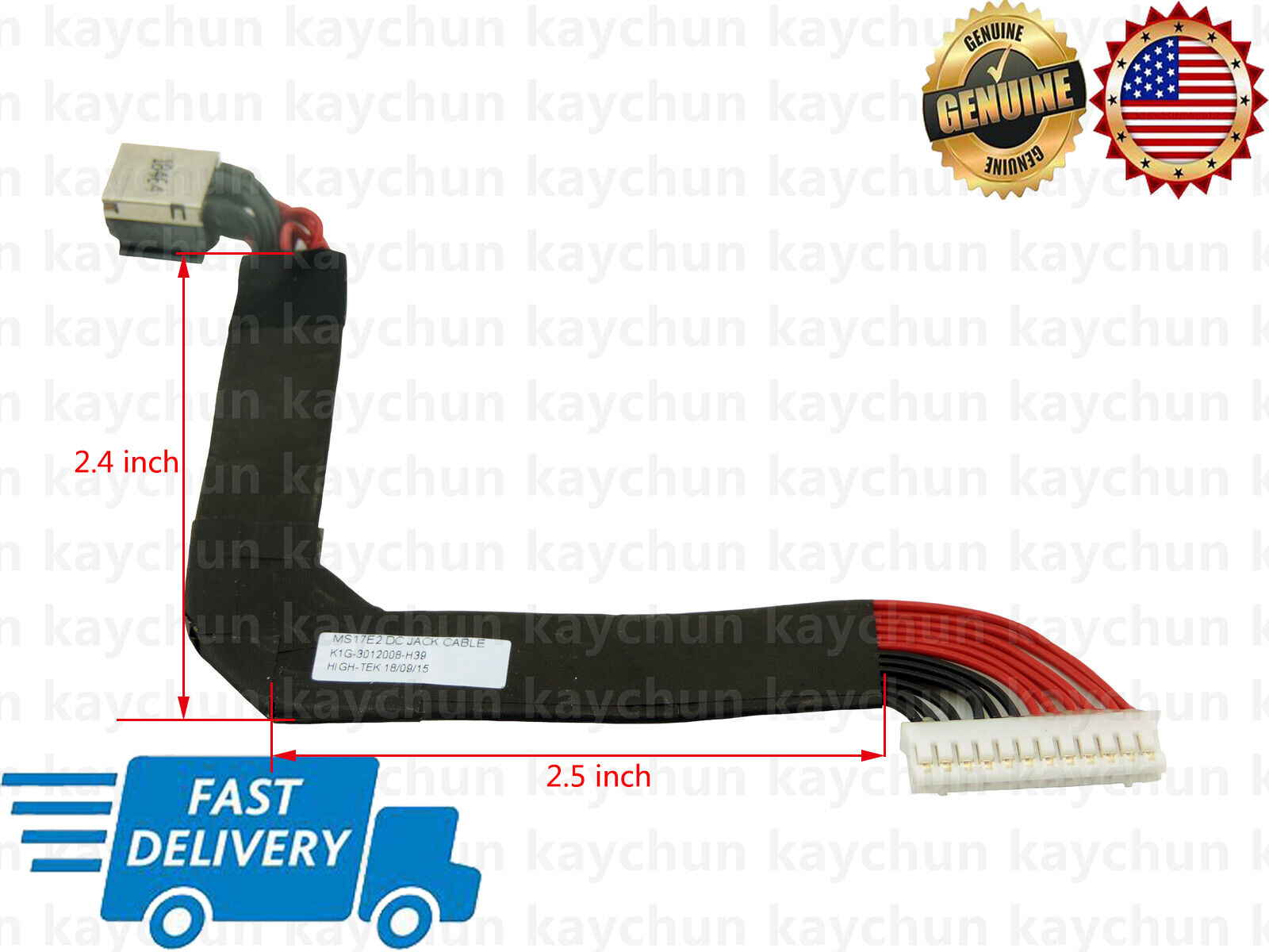 DC IN Power jack cable For MSI GE75 RAIDER MS-17E91 charging port 12pin & Longer