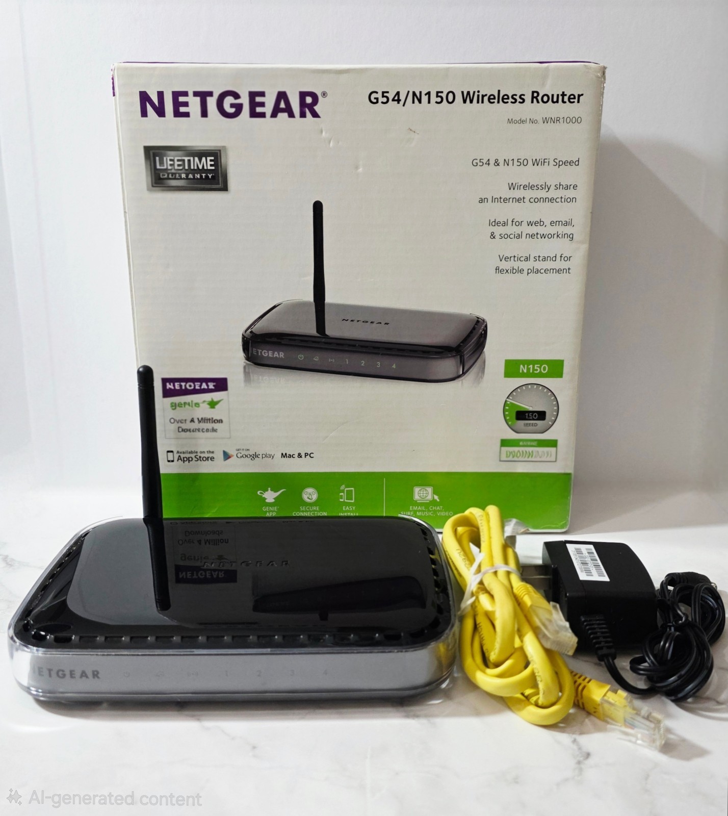 Netgear N150 150 Mbps 4-Port 10/100 Wireless N Router (WNR1000)