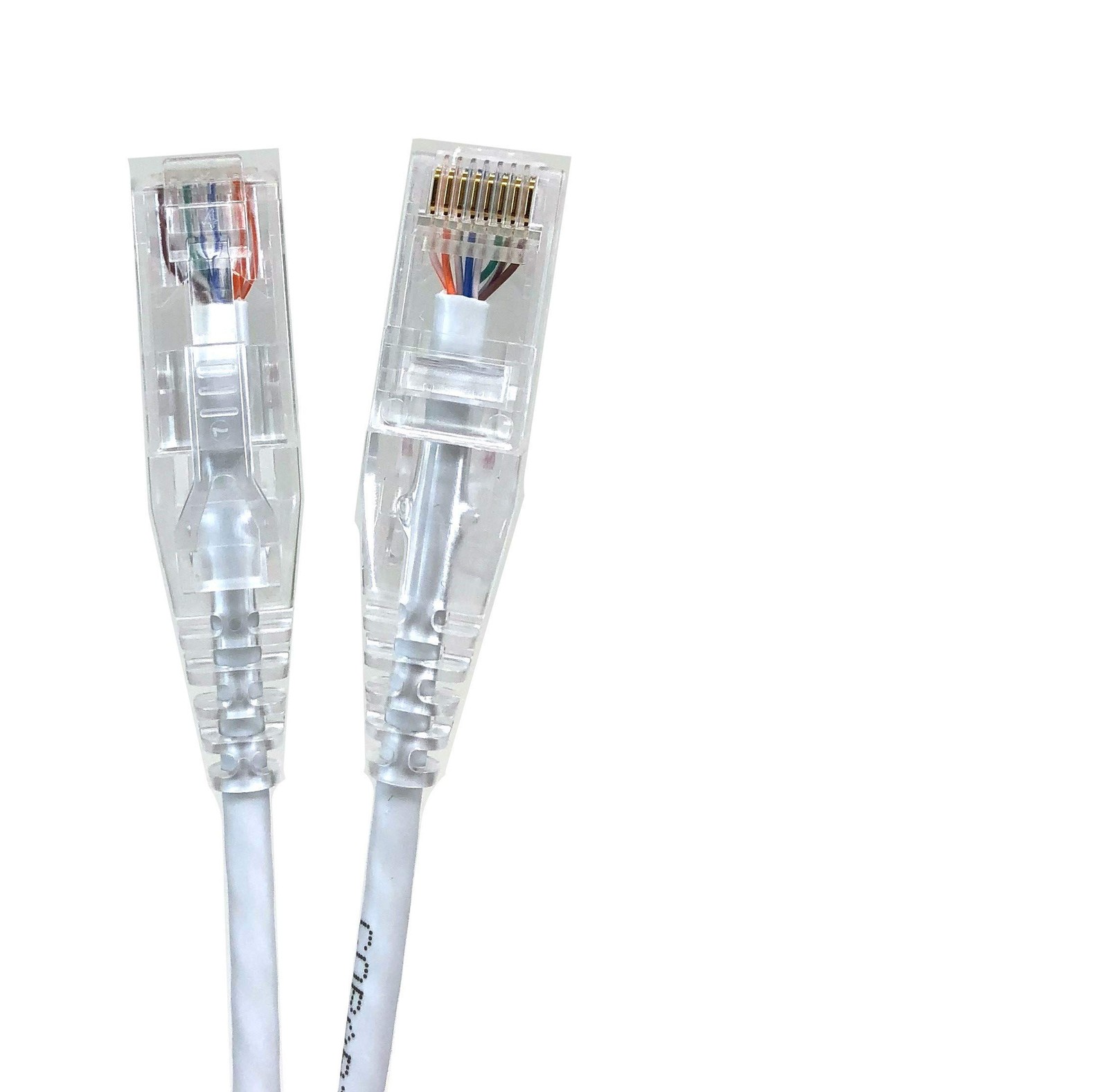 5 Pack Ultra Slim 1 FT Cat6 UTP RJ45 Patch Cable 28AWG E08001WSL5 White