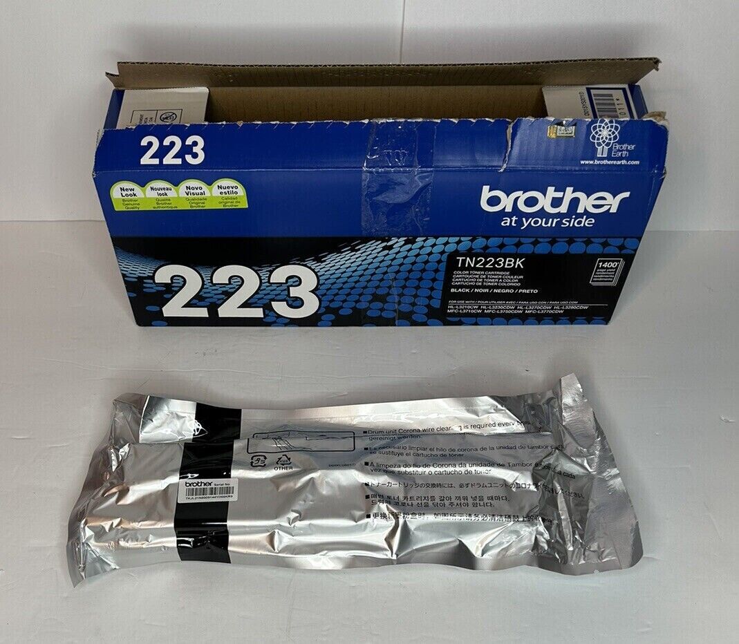 Genuine BROTHER BLACK TN223BK  Standard Color Toner Cartridge 1400 Pages NEW