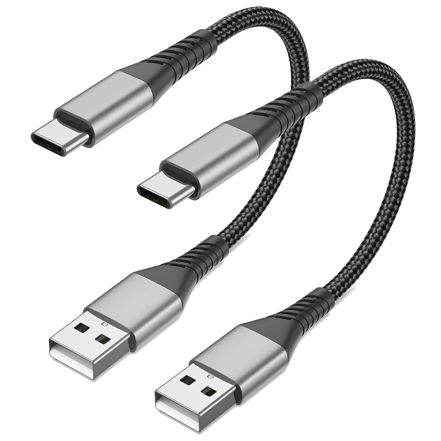 USB A to C 3.0 Cable, 6 inch/0.5FT (2pack) 10Gbps High Speed 0.5FT, Black 