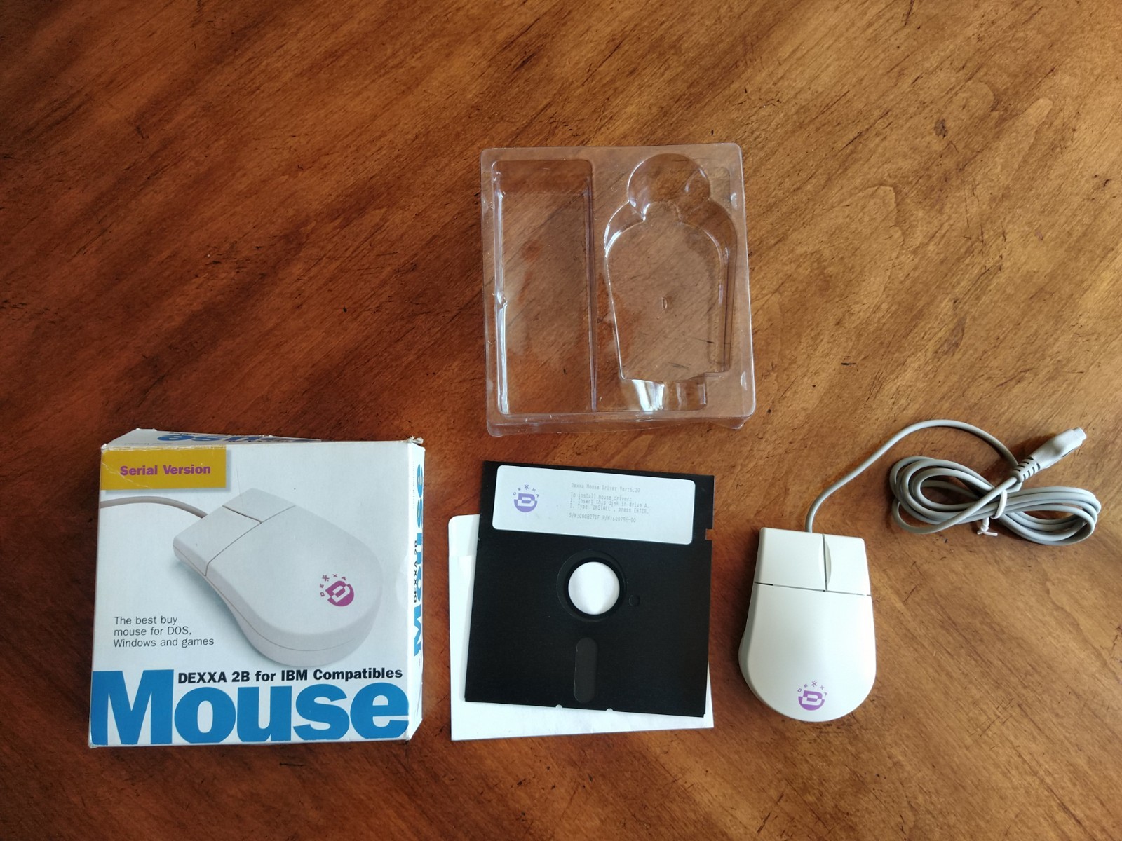Dexxa 2B Serial Version 2 Button IBM Compatible Mouse 1993 MSE 930257-00 PS/2 /1