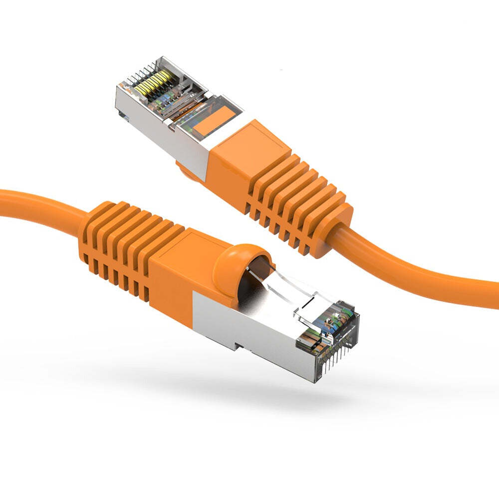 50Ft CAT5E Shielded (FTP) Ethernet Network Booted Cable Orange