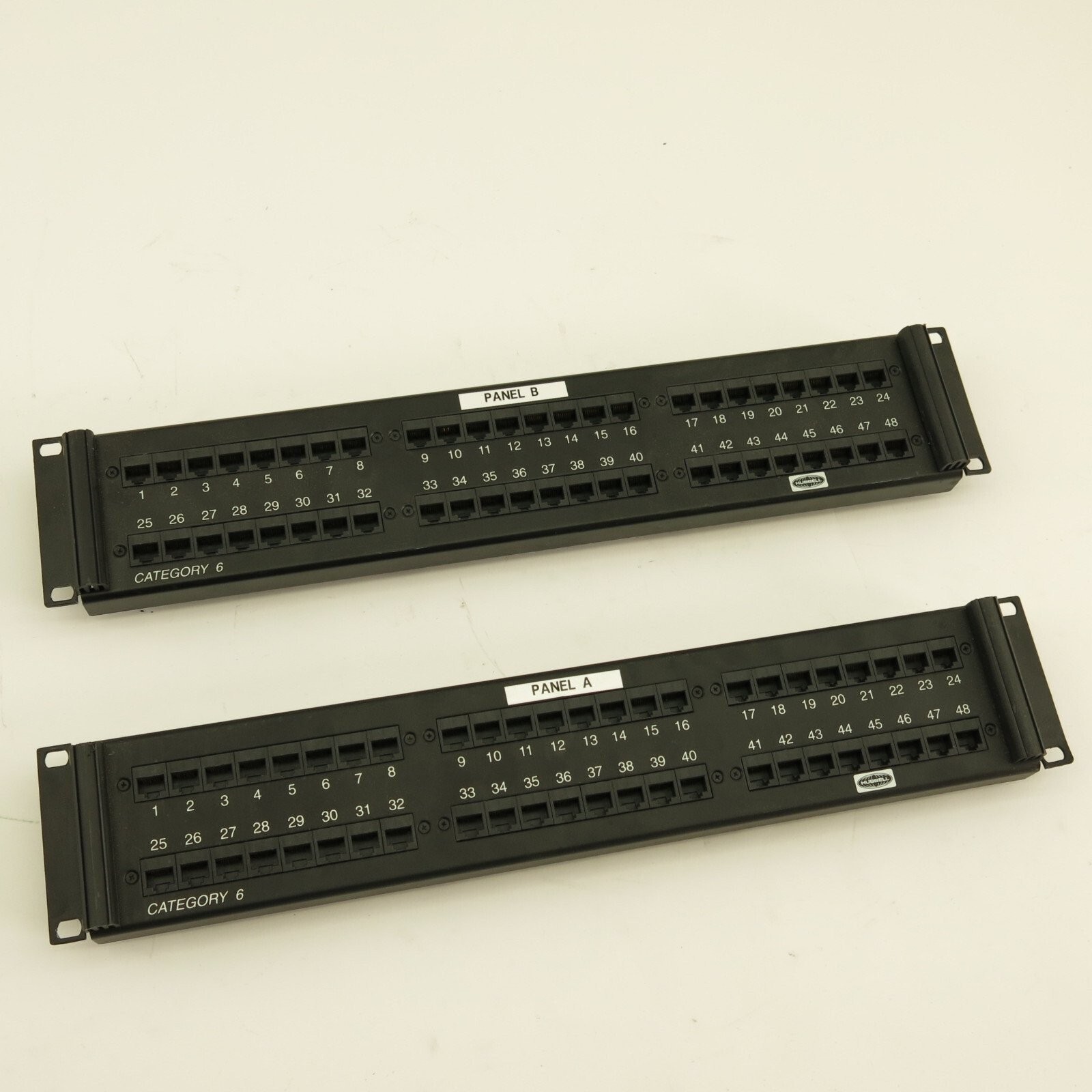 Hubbell P648U Cat6 48-Port Lot of 2 Data Universal Patch Panel Networking