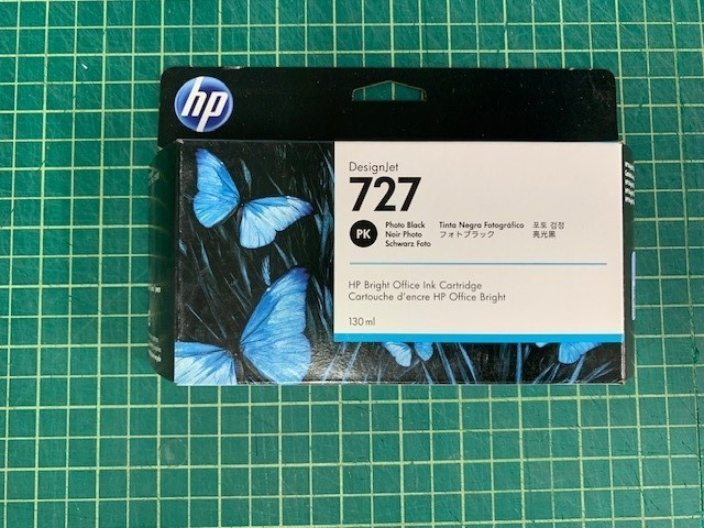 New Genuine HP 727 Photo Black Ink Cartridge 130ml Designjet T1500 T2500 B3P23A