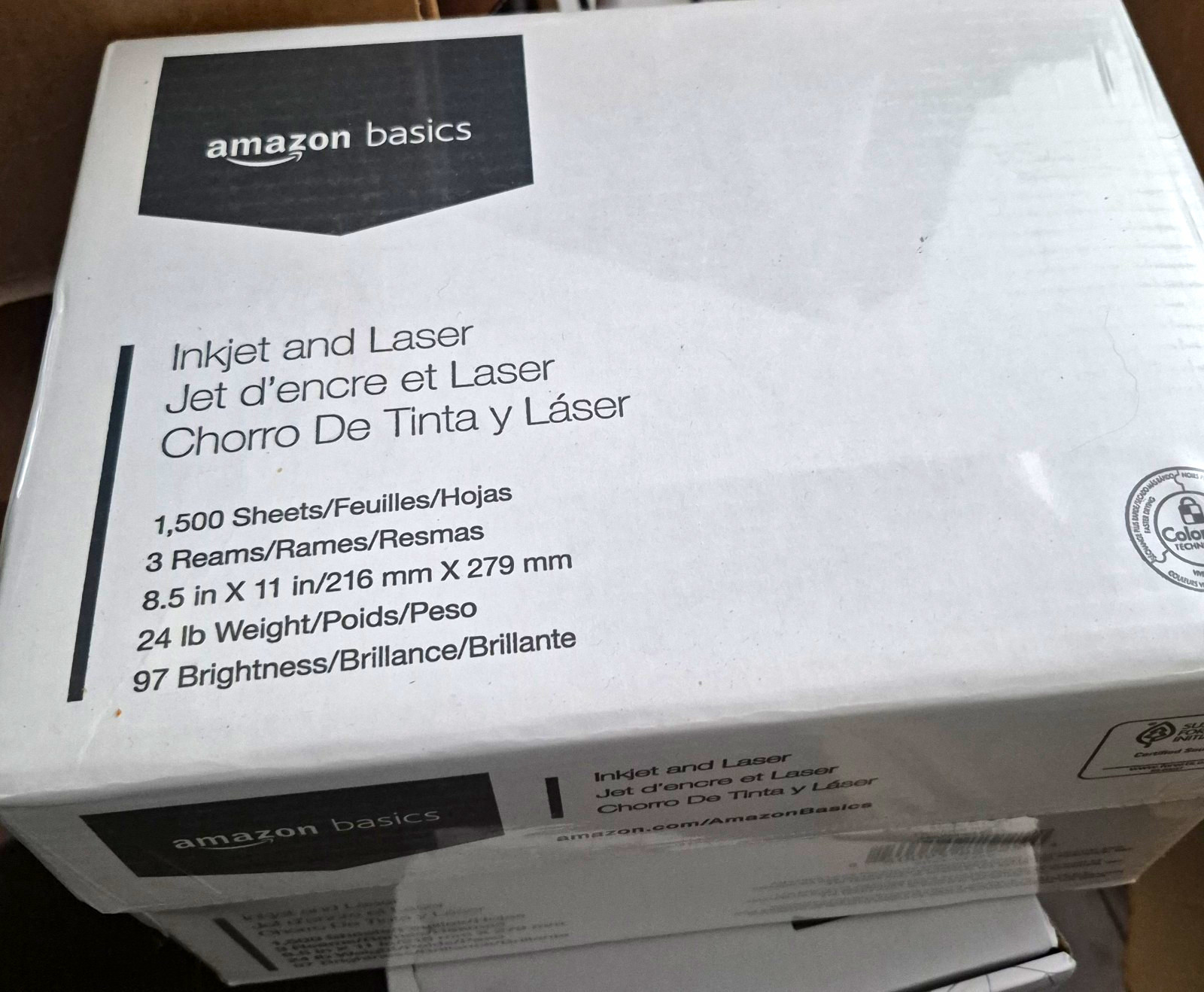 Amazon Basics Inkjet & Laser Printer Paper, 8.5 x 11 in, 24 lb, for Inkjet/Laser