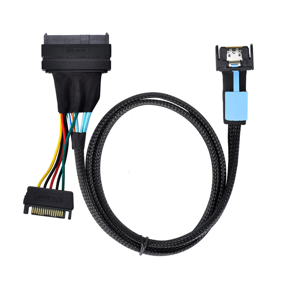Cablecy MCIO 4x Mini Cool Edge IO to U.2 SFF-8639 NVME PCIe PCI-Express Cable