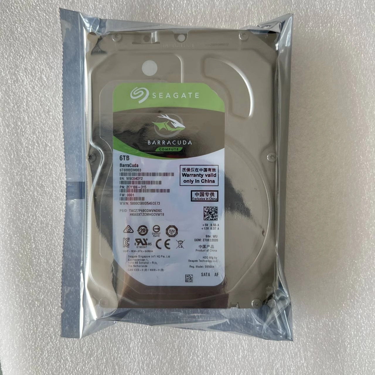 Seagate ST6000DM003 6TB 3.5" SATA Barracuda 5400RPM 256M 6Gb/s Hard Drive
