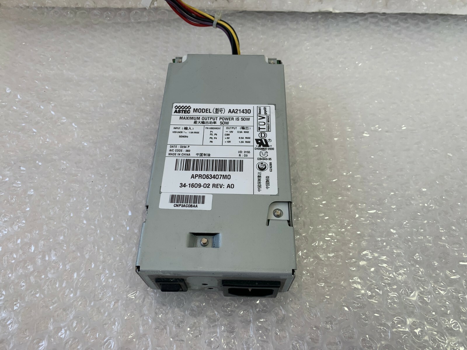 Cisco Router Astec AA21430 34-1609-02 50W Power Supply