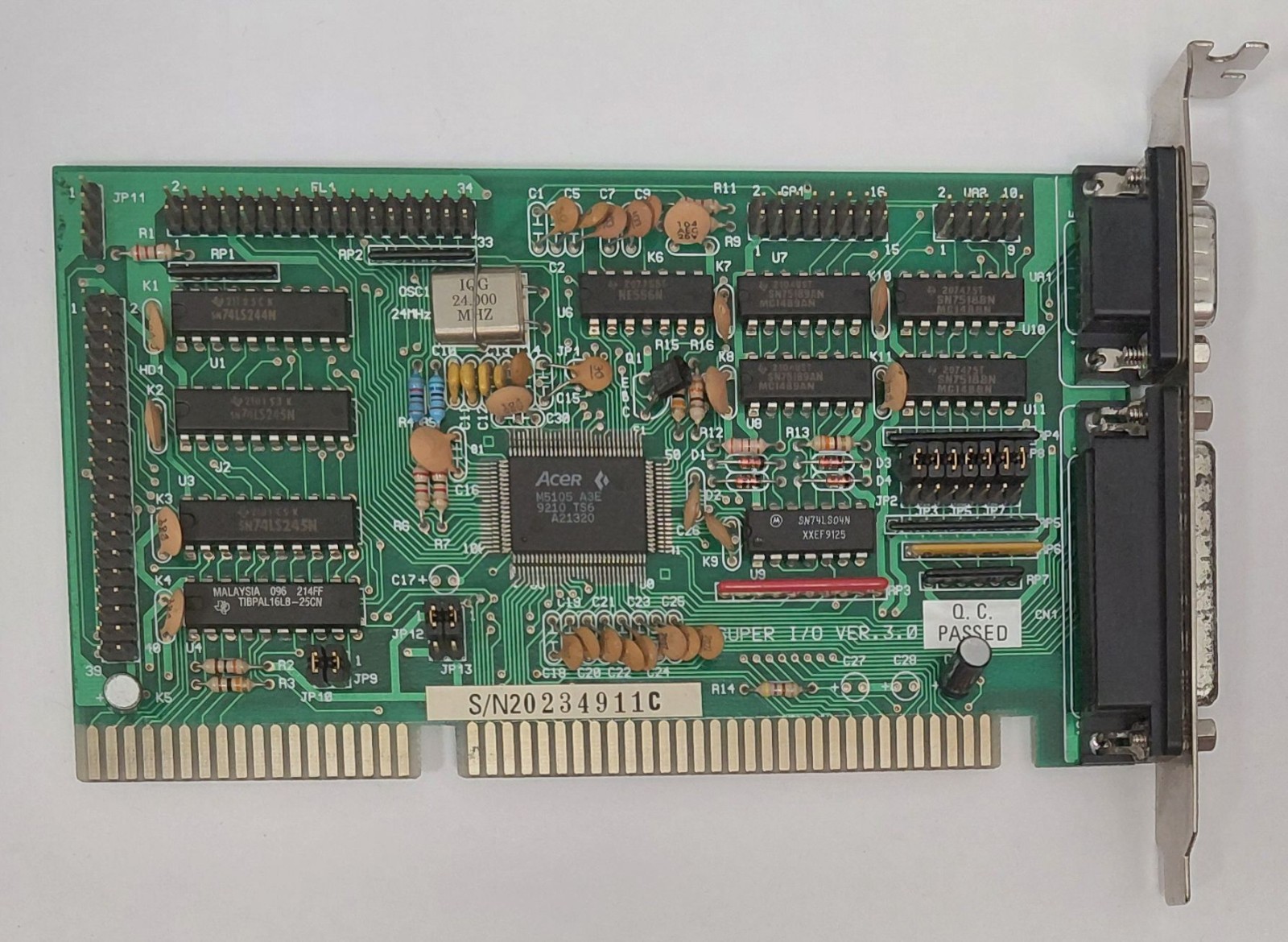 Super I/O Ver. 3.0 ISA Multi-I/O IDE Floppy Controller (Acer M5105, Retro, 1992)