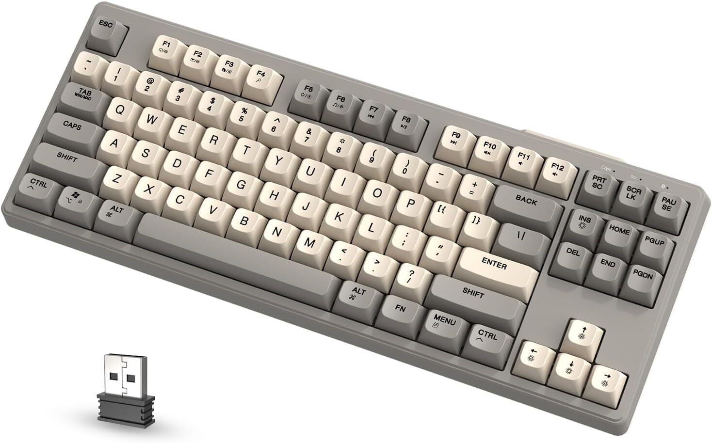 75% Gaming Keyboard with Dual Mode Bluetooth 5.0/2.4Ghz,PBT KeyCaps,Rechargeable