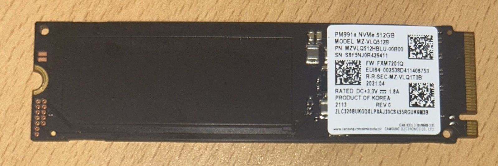 Samsung PM991a 512GB M.2 Internal SSD - MZVLQ512HBLU - MZ-VLQ512B