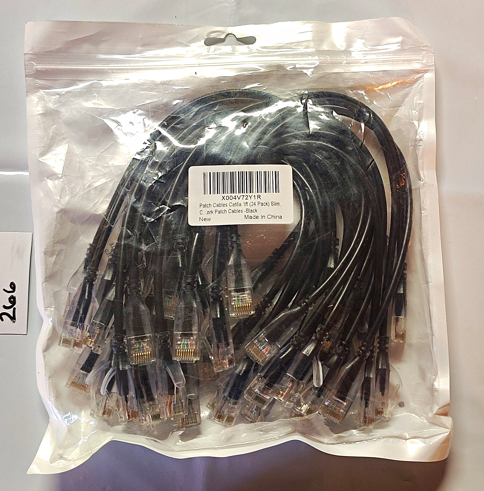 Cat6a Slim Black Ethernet Patch Cables 1ft RJ-45 24 Pack MPN X004V72Y1R