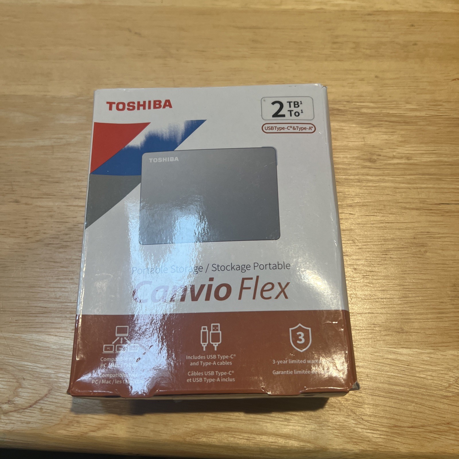 Toshiba Canvio Flex 2TB External Hard Drive Silver DTX120 HDTX120XSCAA