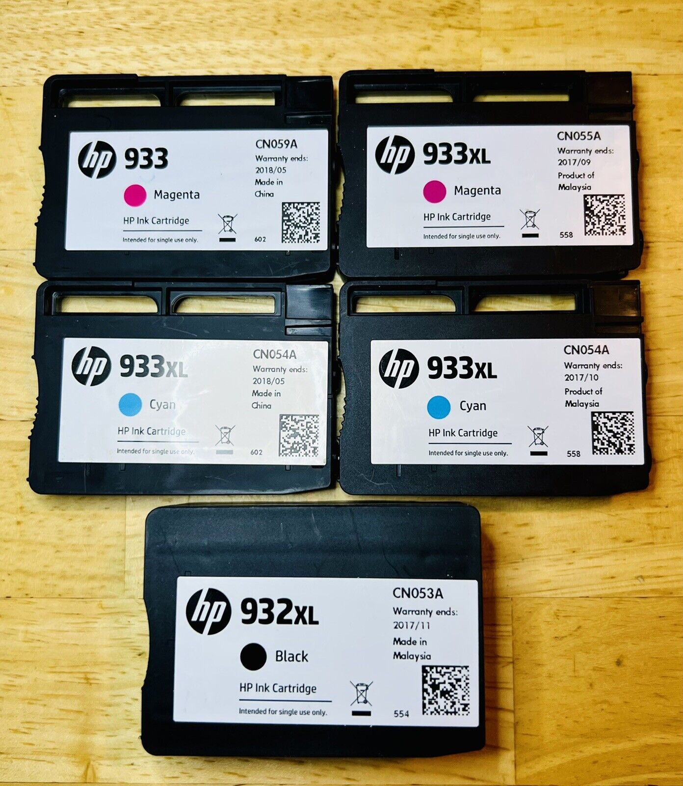 HP Partially and or Used 933 empty printer cartridges READ