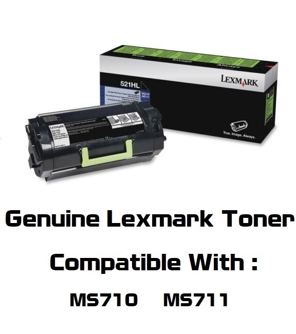 Mostly New Genuine Lexmark 521HL Toner Cartridge 80% MS711 MS710 NO BOX 52D1H0L