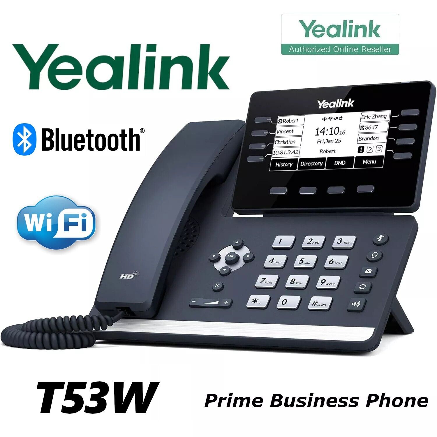 Yealink SIP-T53W Prime Business Phone T53W Entry Level Bluetooth & WiFi