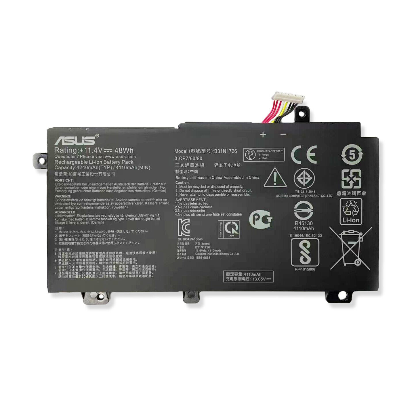 Genuine Battery B31N1726 for ASUS TUF Gaming FX504 FX505 FX86 FX504 FX80G Series