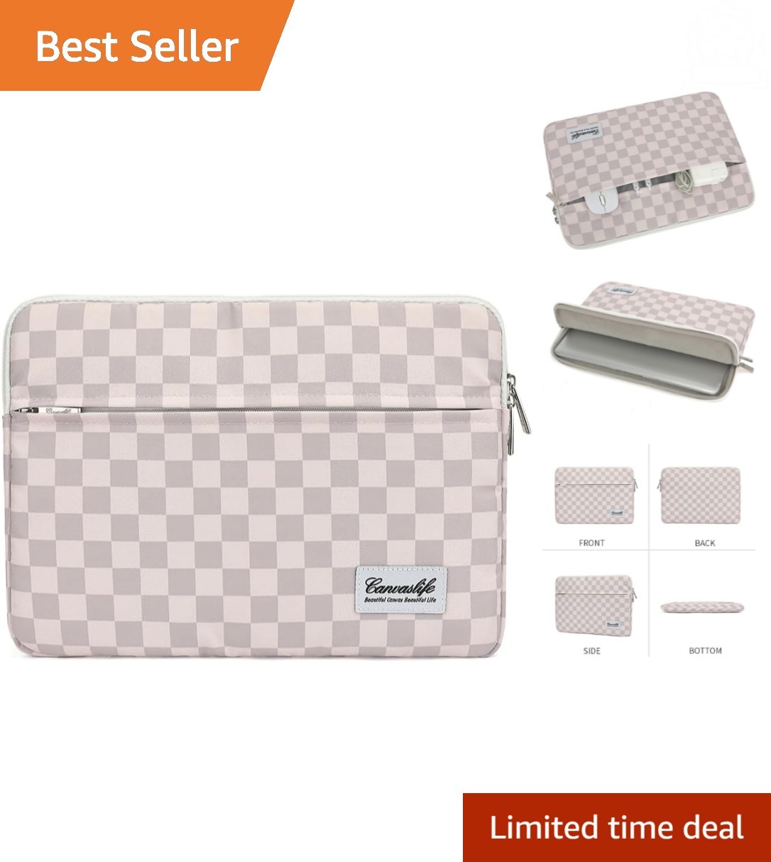 Durable 14-Inch Laptop Sleeve with Pocket - Shockproof & Waterproof Protection