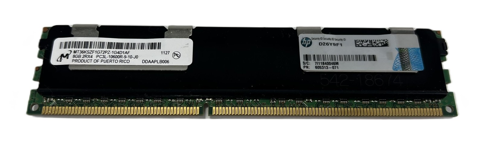 Lot of 16 Micron 8GB DDR3 PC3L-10600R Server Memory RAM MT36KSZF1G72PZ (RAM)