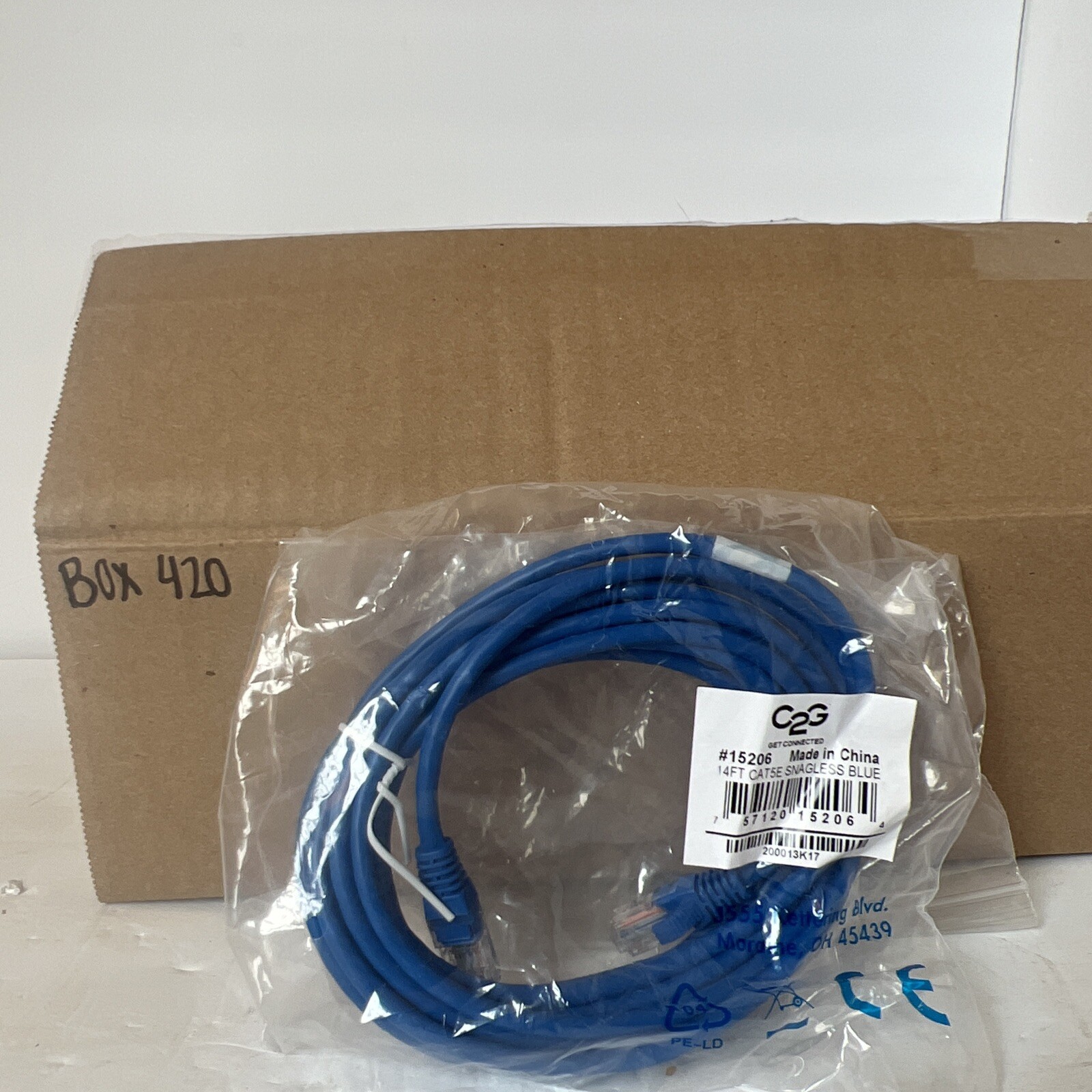 C2G 15206 14FT CAT5E Snagless Blue