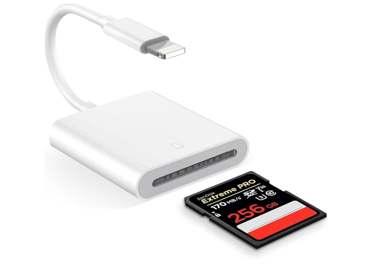 Lightning To SD Card Reader For iPhone/iPad - Plug & Play High-Speed Transfer Co